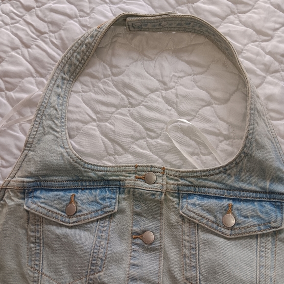denim corset, with bags on the sides, size L and M, low back - Picture 5 of 10